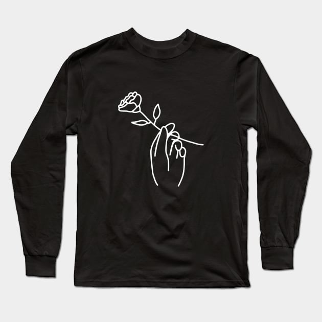 Hand with Rose Long Sleeve T-Shirt by Ashleigh Green Studios